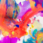 Fragment of artwork or art colorful background of acrylic water