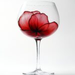 Red flower in wine glass still life photography art print home decor kitchen art floral design modern art
