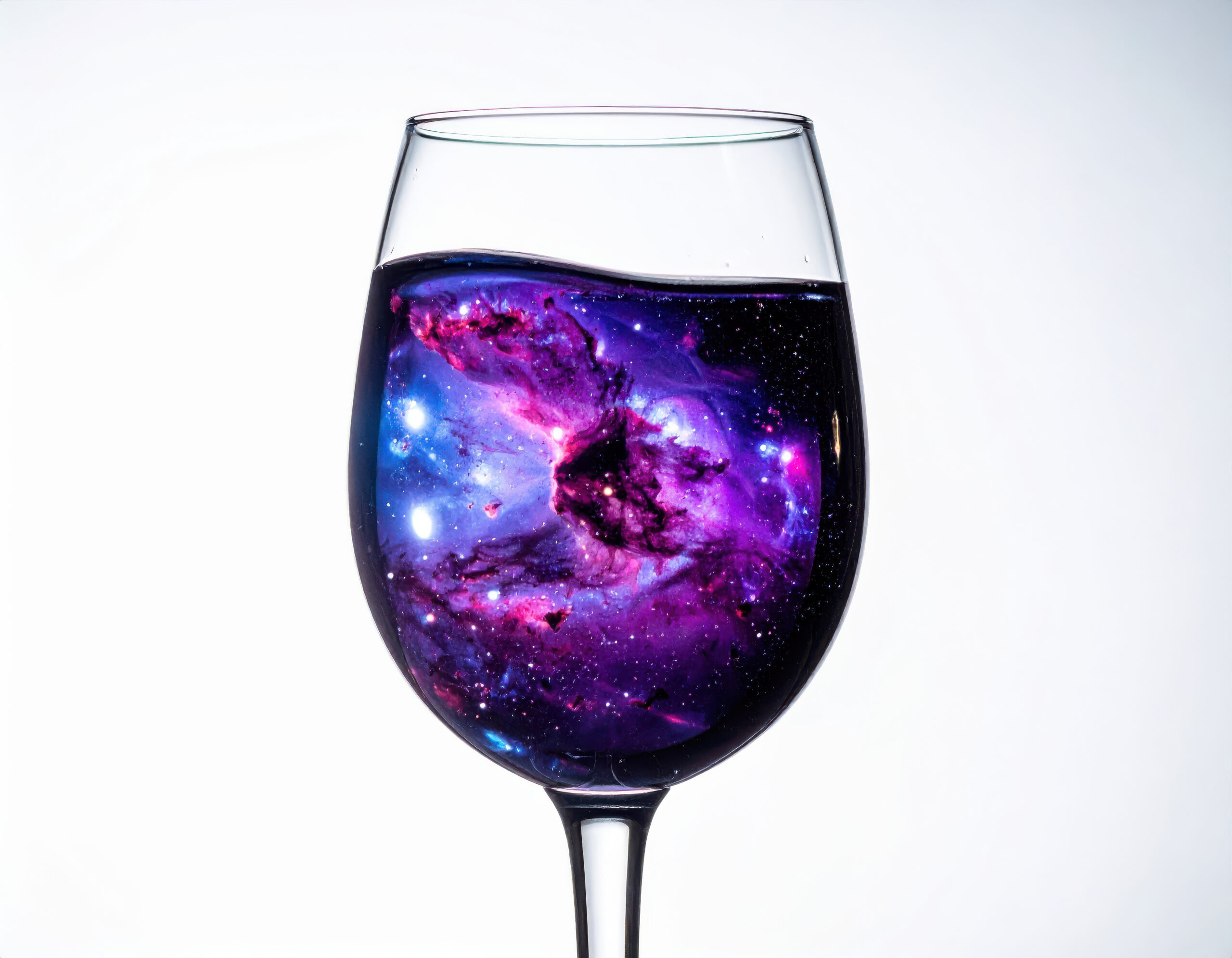 Galaxy in Wine Glass Abstract Concept