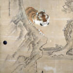 横須賀 満昌寺様所有 襖絵 斉藤海信作 松虎図の一部画像です。